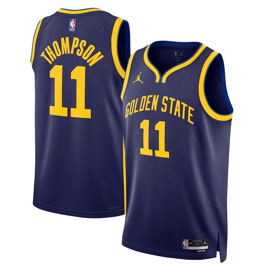 Men Golden State Warriors 11 Klay Thompson Jordan Brand Navy 2022-23 Statement Edition Swingman NBA Jersey